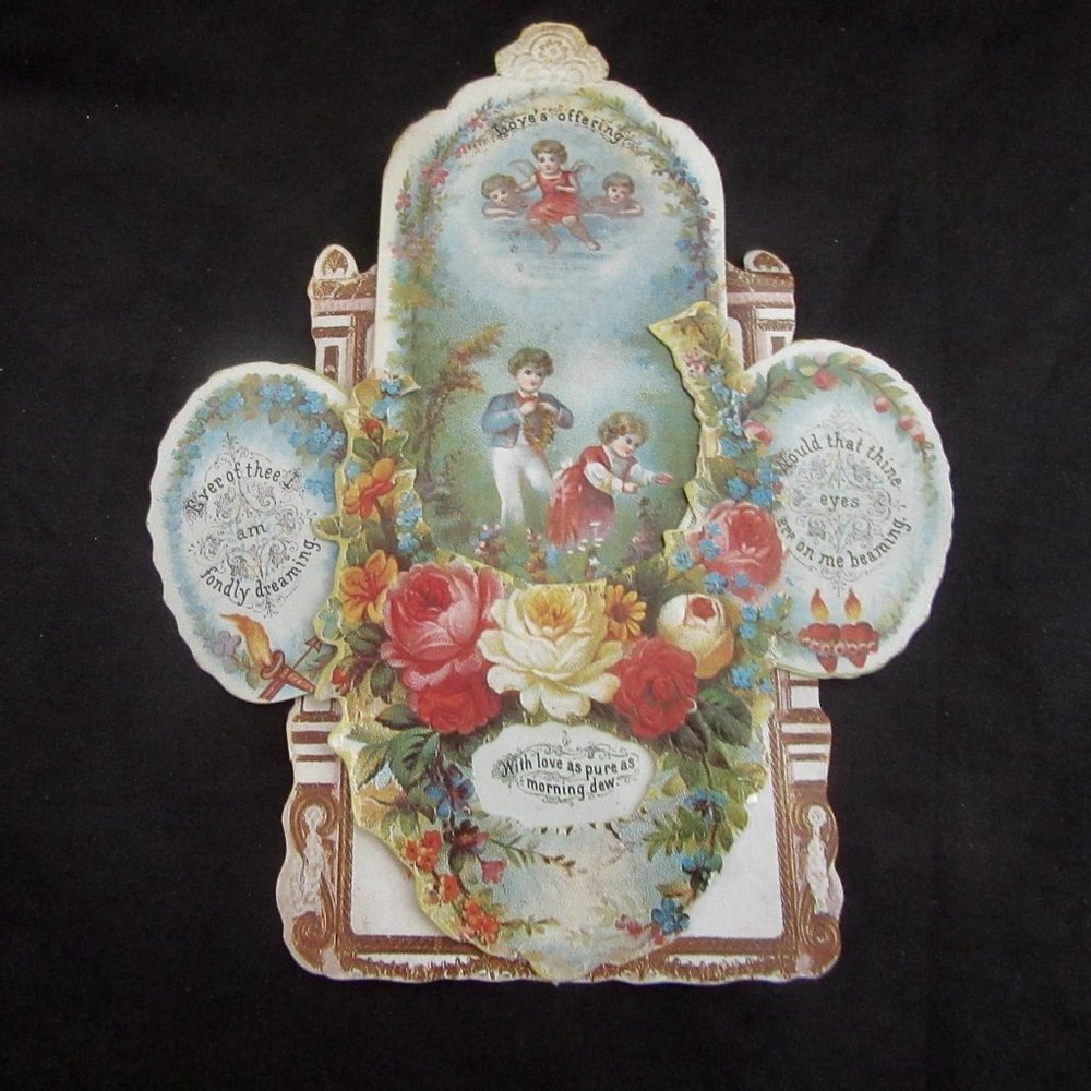 3 Vintage Victorian Valentines, Surprise opening